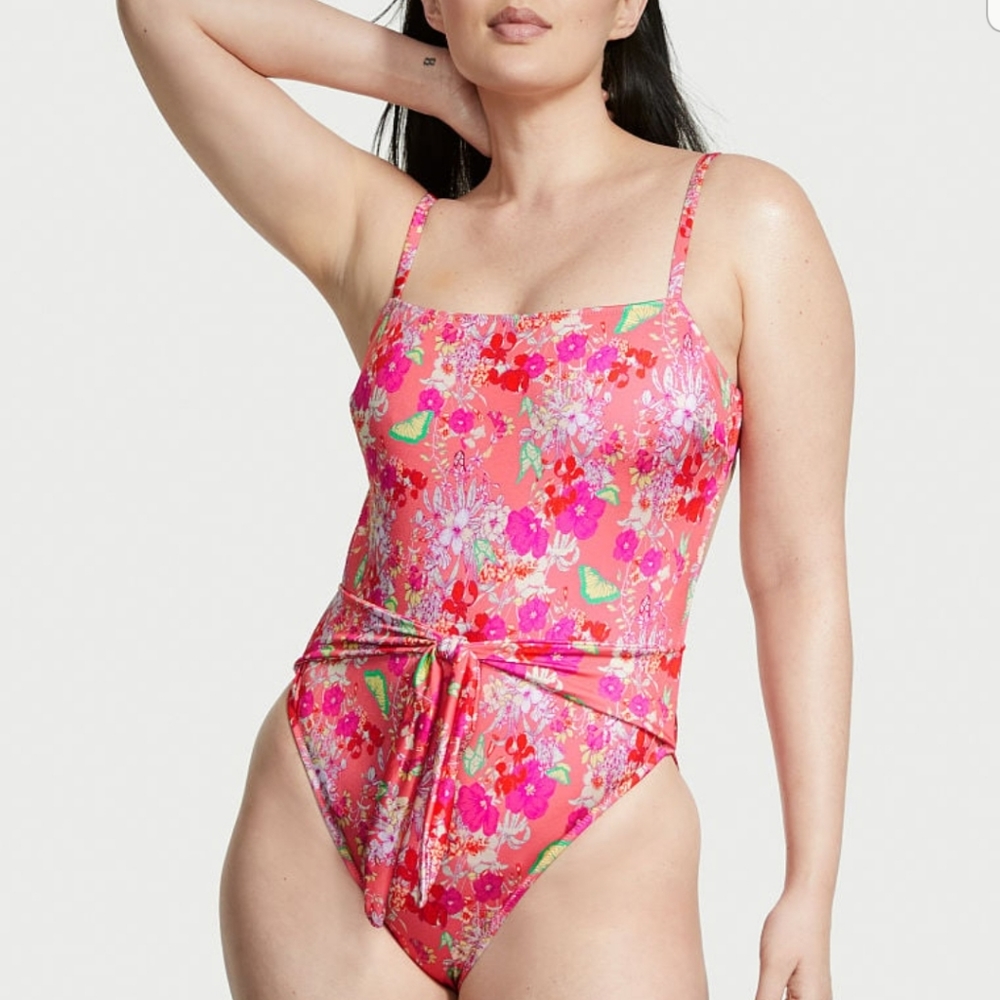 Tie-Front One Piece Swimsuit